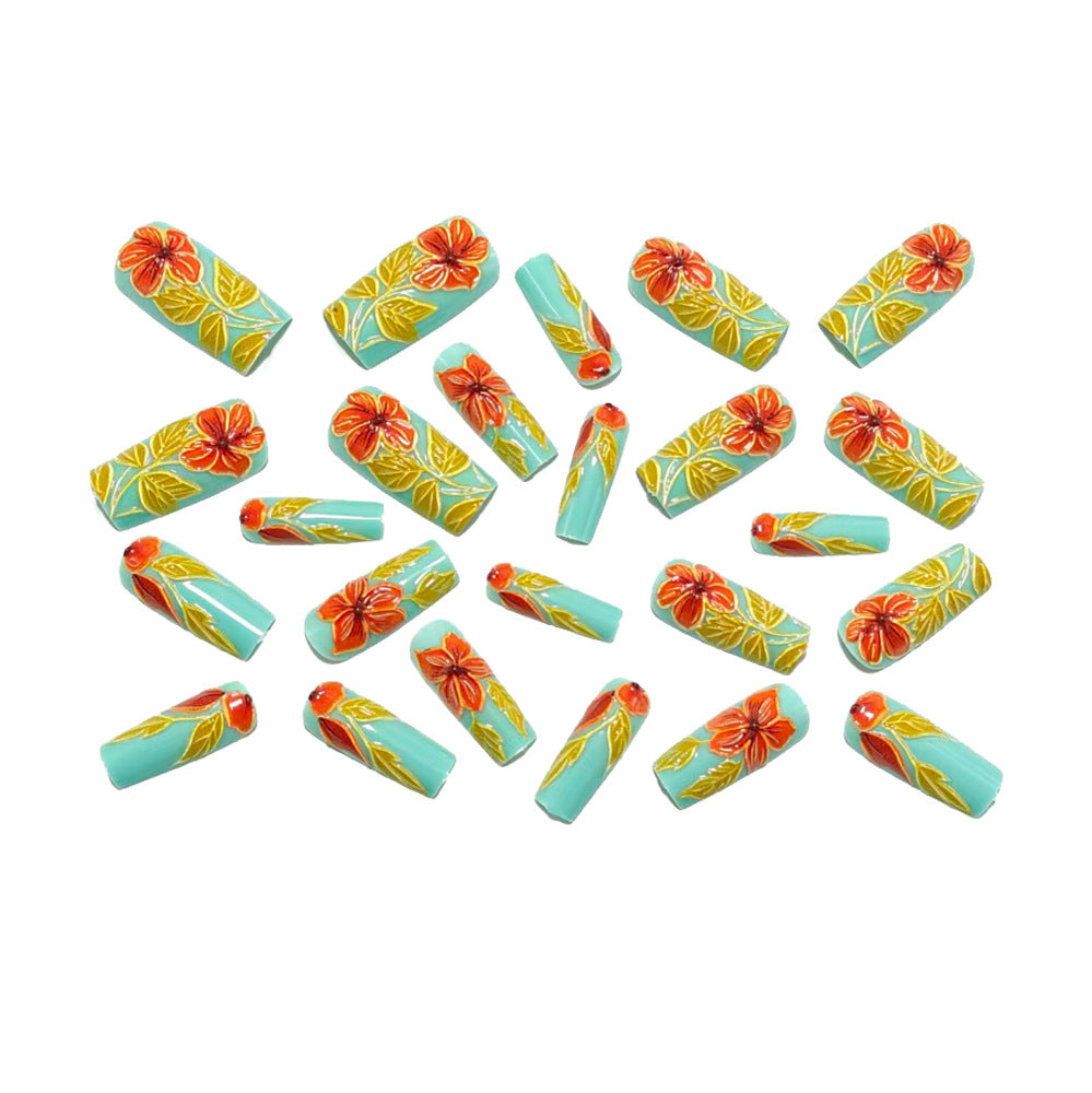 Artificial nails with elegant 3D flower design Stornfield