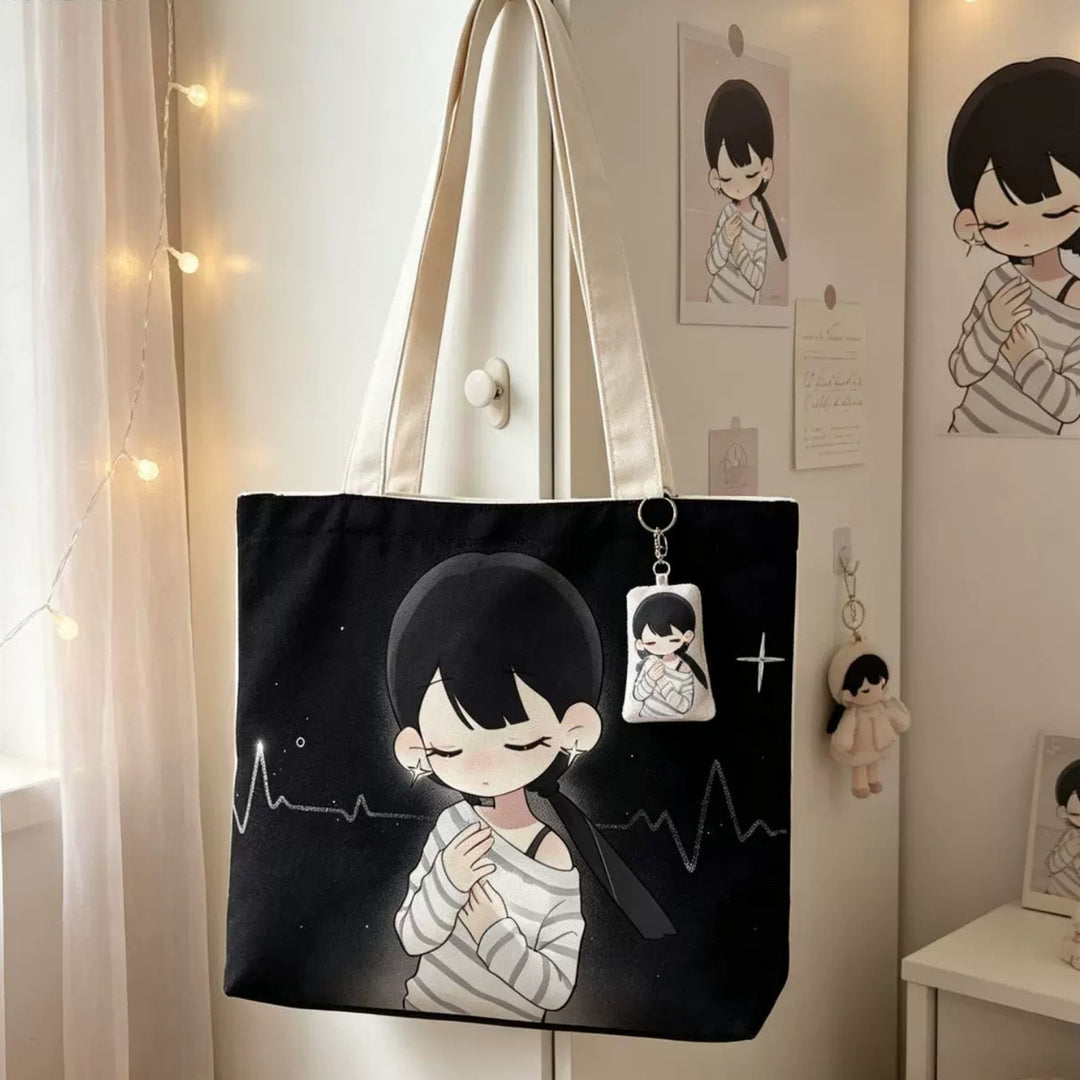 Artistic Illustrated Canvas Tote Bag