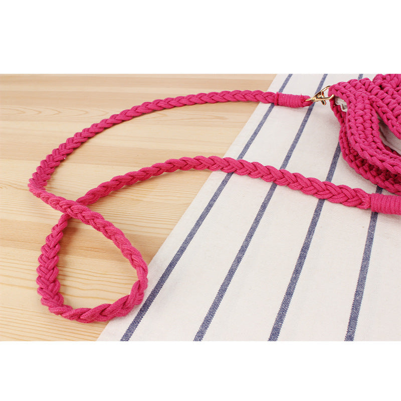 Playful macrame shoulder bag with braided handle Stornfield