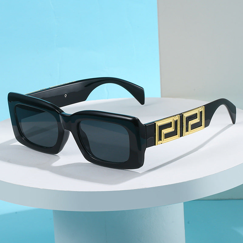 Women elegant square sunglasses with luxurious gold accent Stornfield