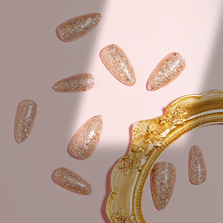 Sparkly Long Press-On Nails Stornfield