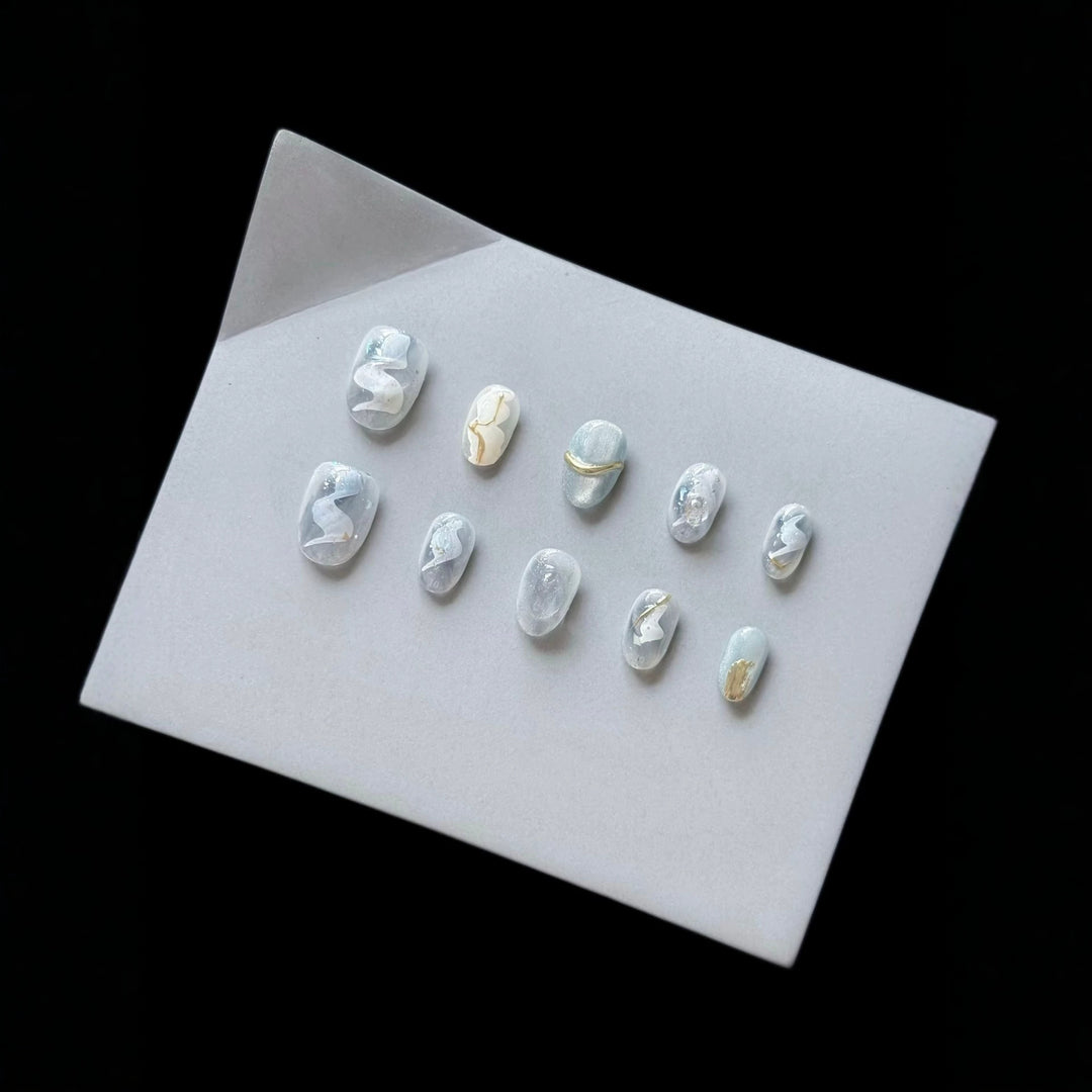 Sophisticated Marble Effect Press-On Nails Set