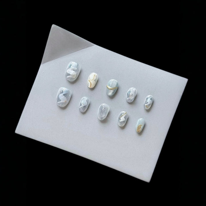 Sophisticated Marble Effect Press-On Nails Set