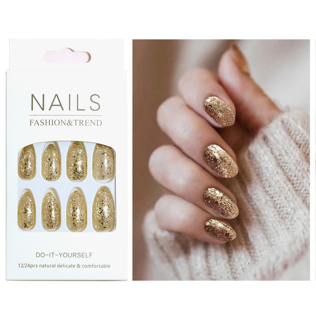 Glittering Long Stiletto Press-On Nails Stornfield