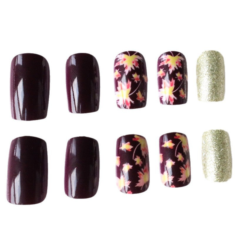 Decorative Fall-Themed Acrylic Nail Enhancements Stornfield