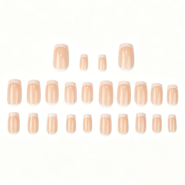 Artificial nail set with stylish French design and elegant shine Stornfield