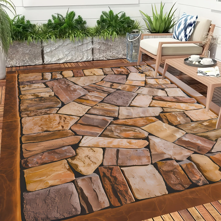 Decorative Stone Pattern Area Rug