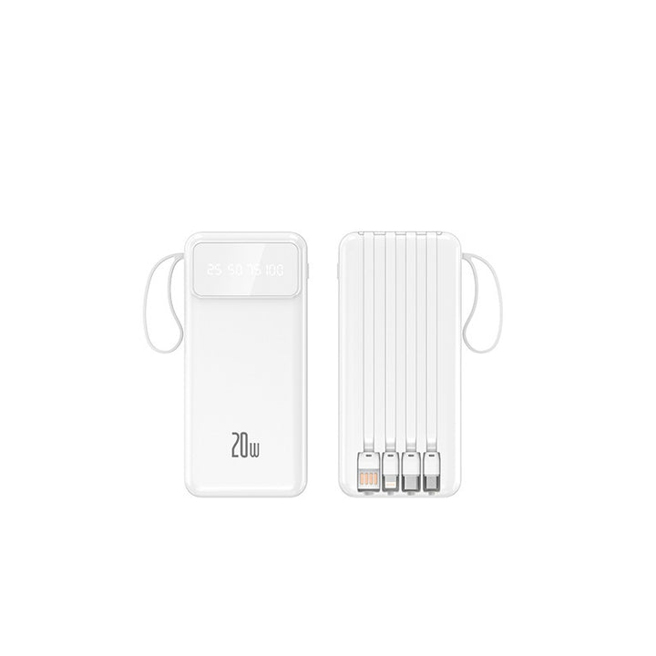Powerbank with integrated multifunctional charging cables and digital display Stornfield