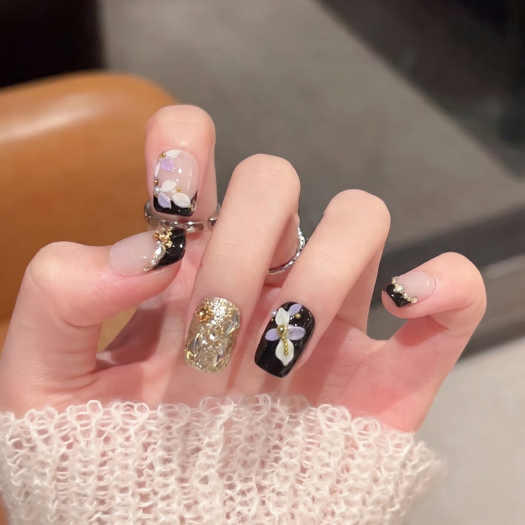 Decorative Floral Press-On Nail Art Set Stornfield 1788223891