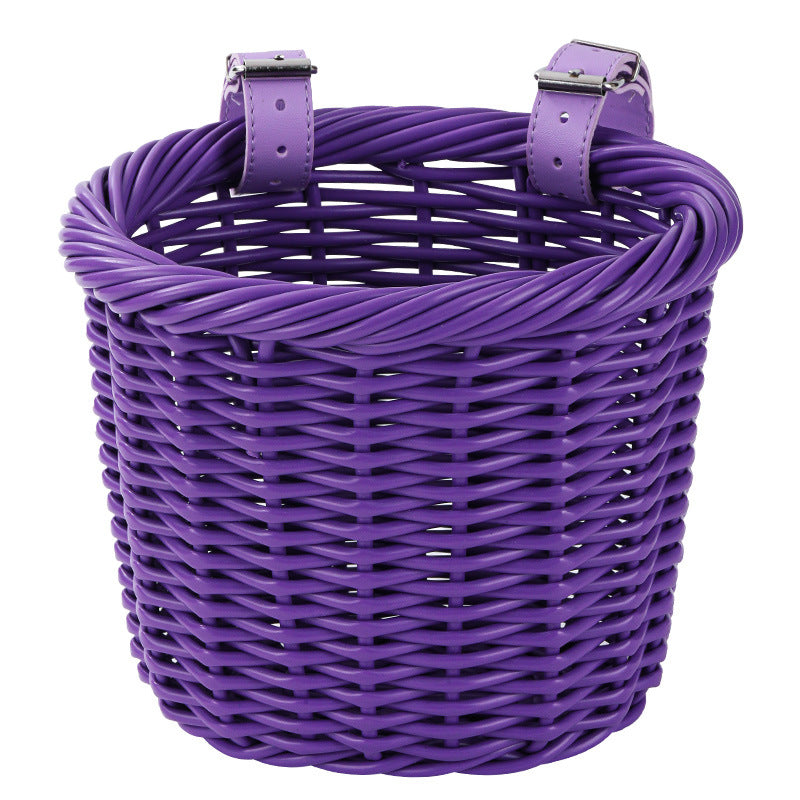 Woven Storage Basket with Adjustable Leather Straps Stornfield