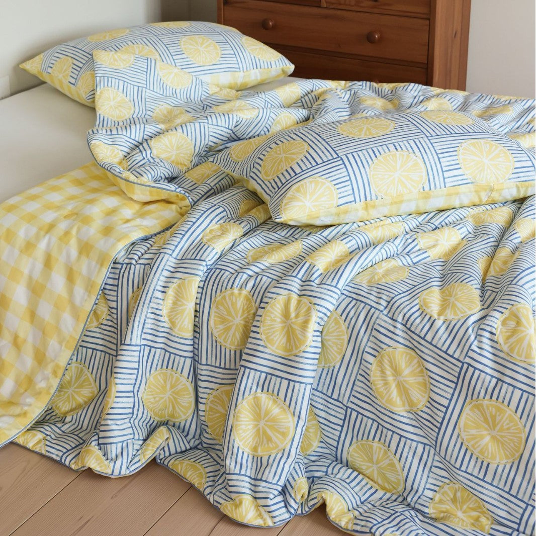 Botanical Reversible Cotton Sateen Duvet Cover Set with Matching Pillowcases