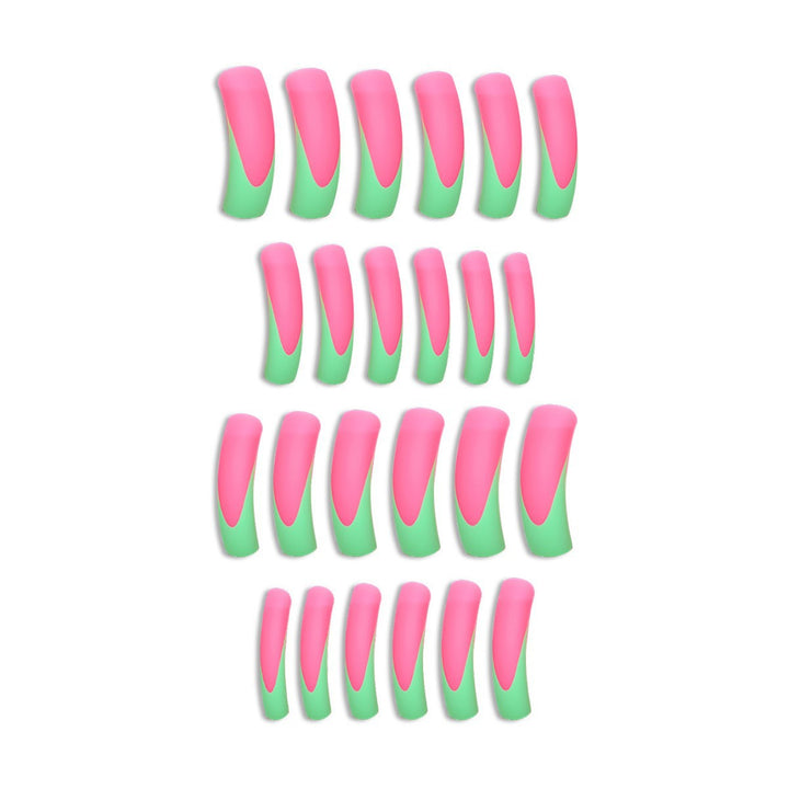 Stylish Long Press-On Nails with Artistic Ombre Design Stornfield