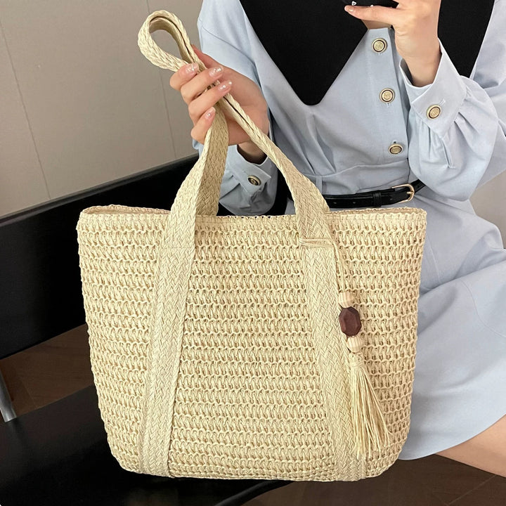 Macrame Tote with Woven Design Stornfield