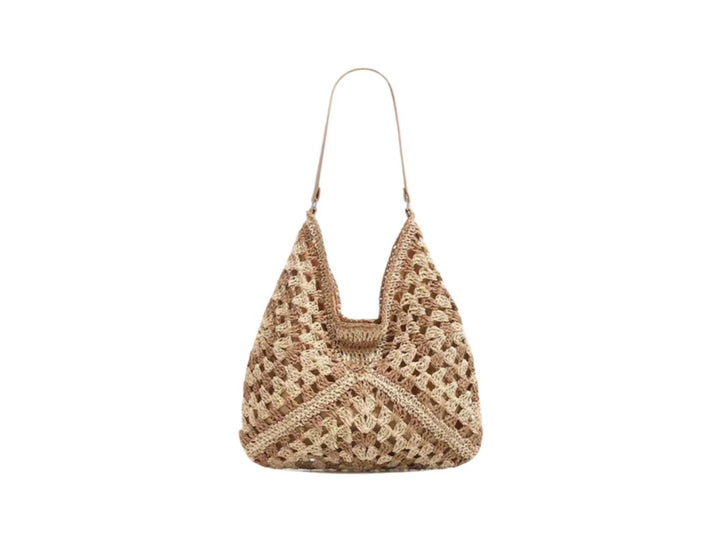 Handbag with Artistic Macrame Design and Flexible Carrying Comfort Stornfield