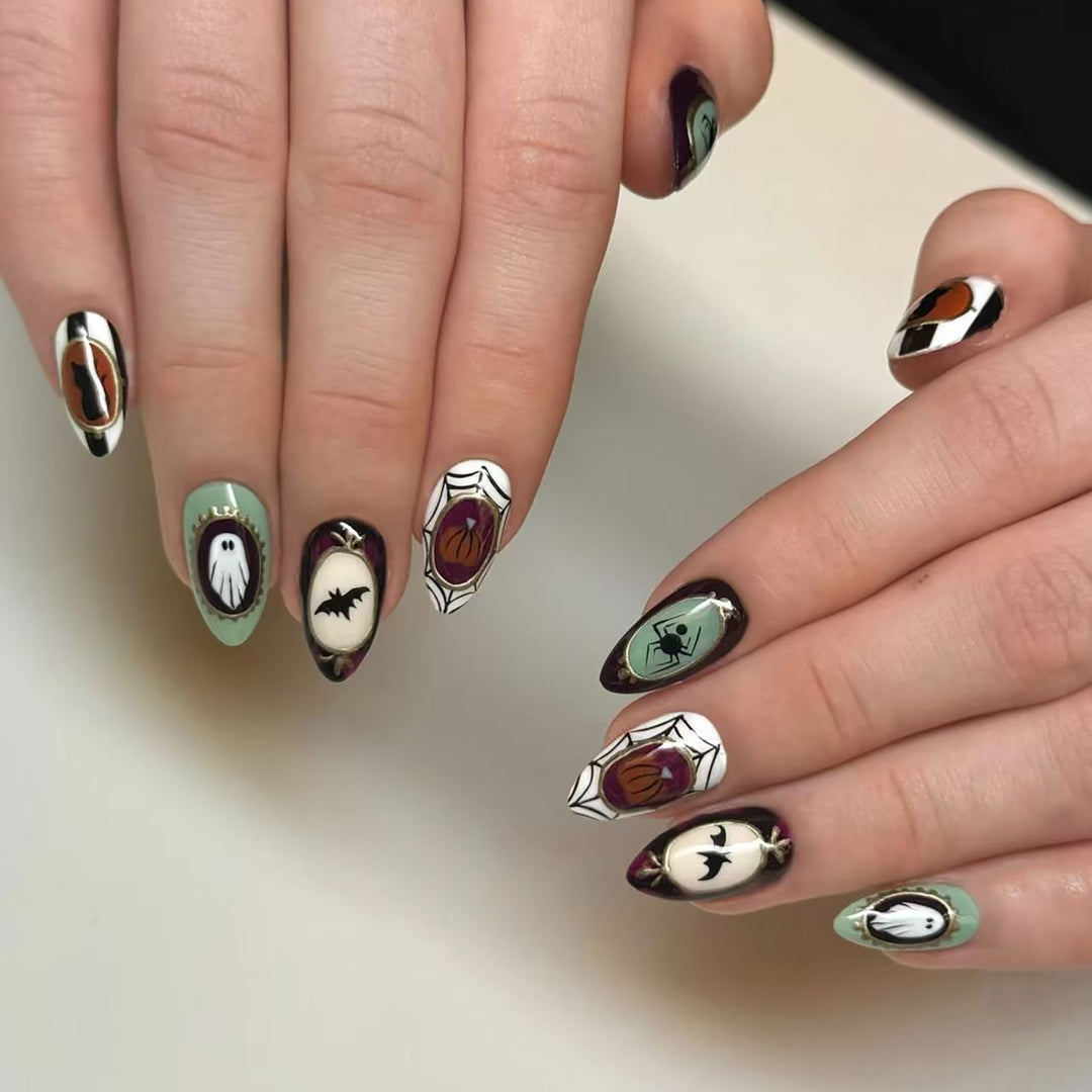 Decorative Halloween-Themed Press-On Nail Art Set Stornfield