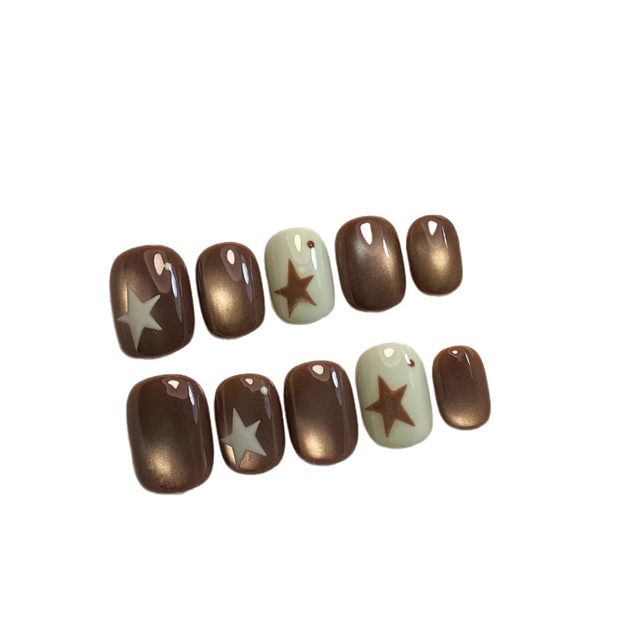 Star-Patterned Press-On Nail Art Set