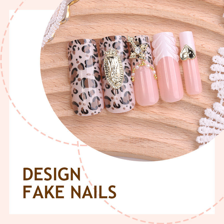 Creative Nail Art Set with Leopard Design and Elegant Decorations Stornfield