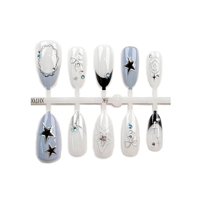 Premium Star-Embellished Press-On Nail Set