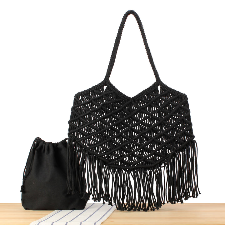 Creative Macrame Bag with Fringed Design Stornfield