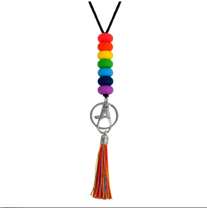 Colorful Beaded Keychain Lanyard with Tassel Stornfield