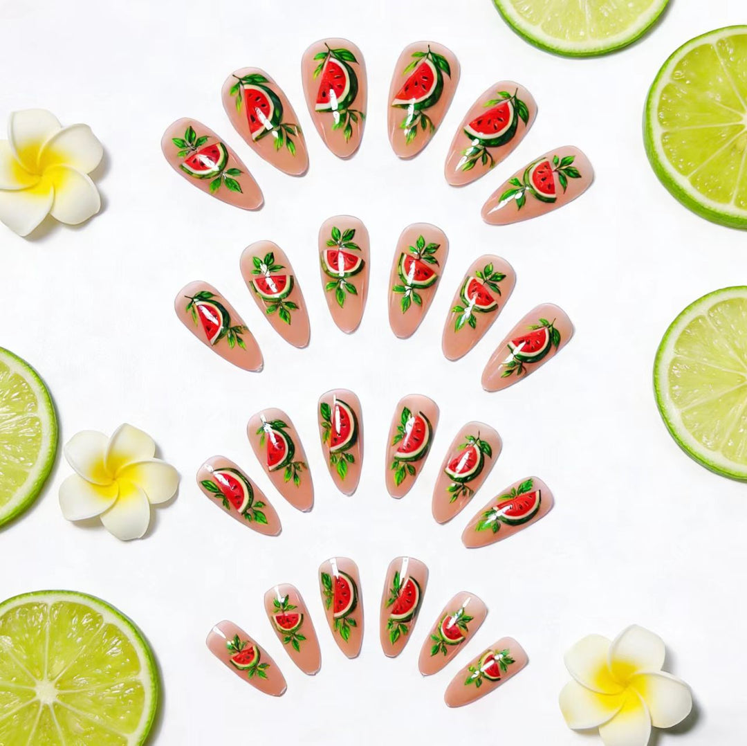 Artificial nails with cheerful melon design Stornfield