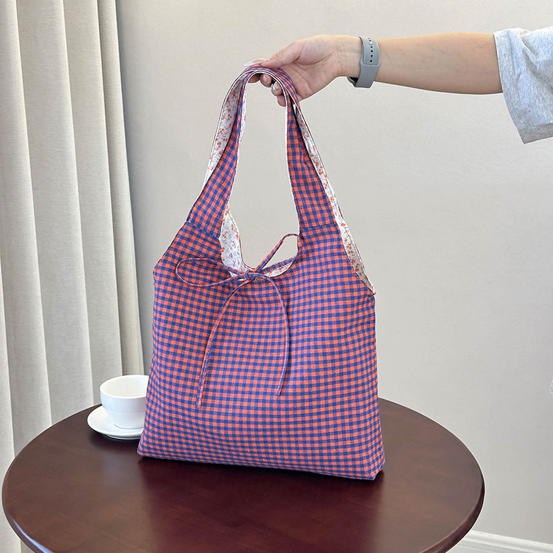 Stylish Checkered Shopping Tote Bag Stornfield