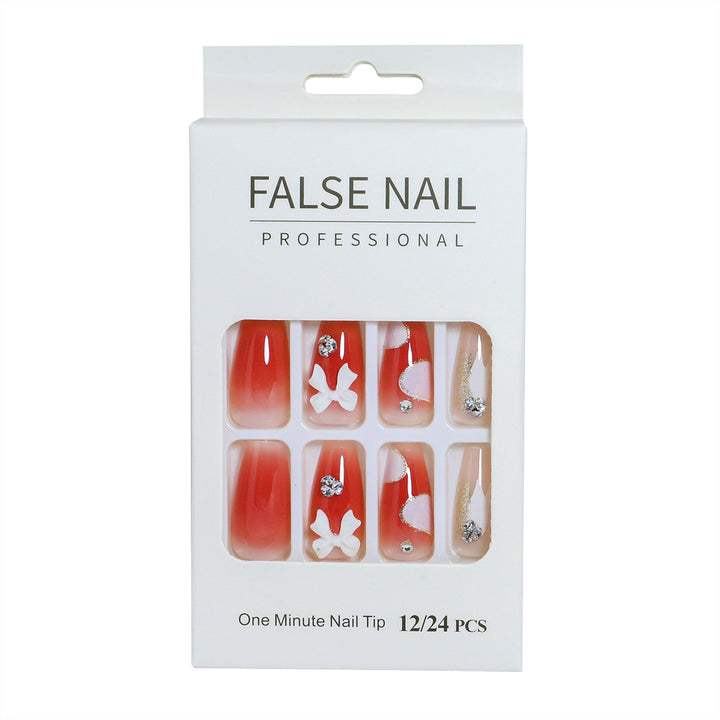 Decorative Press-On Nail Set with 3D Accents Stornfield