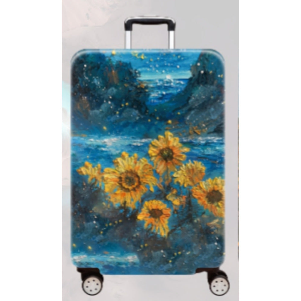 Women's Hard Shell Travel Suitcase with Elegant Lotus Design Stornfield