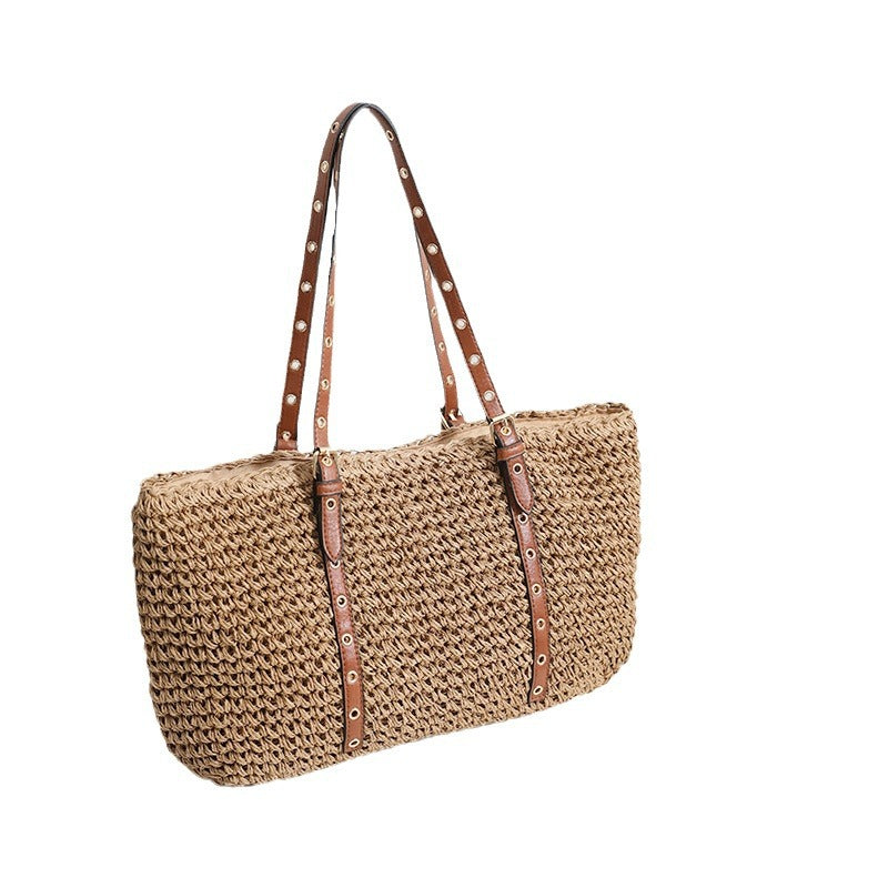 Elegant basket bag with sturdy leather handles Stornfield