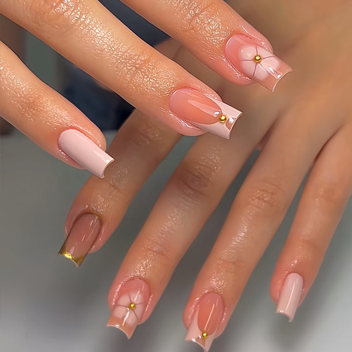 Elegant French Tip Press-On Nails Stornfield
