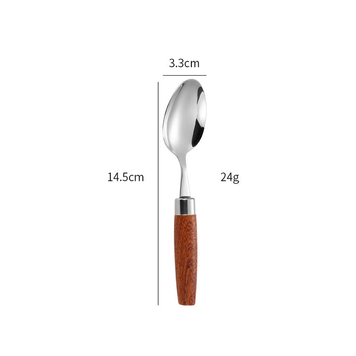 Elegant dessert spoon with ergonomic wooden handle Stornfield