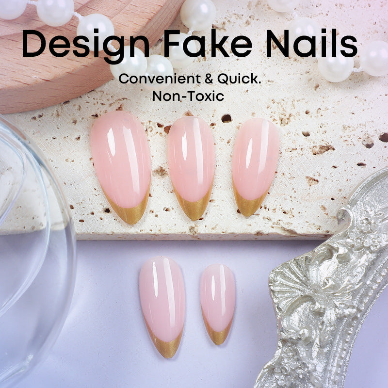 Artifice nail set with elegant gold gradient Stornfield
