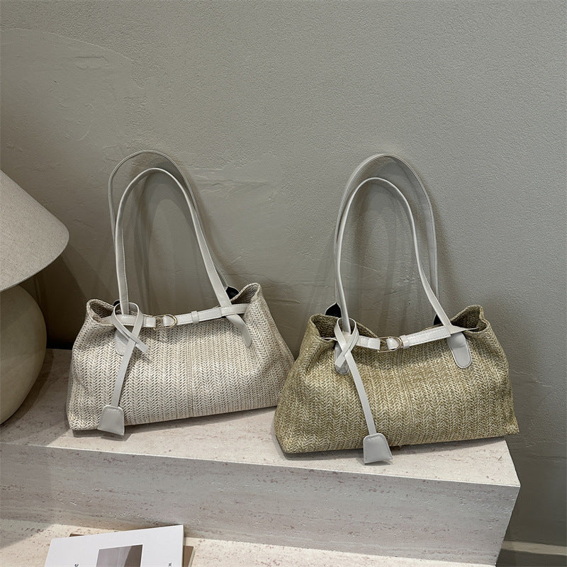 Woven Straw Shoulder Bag