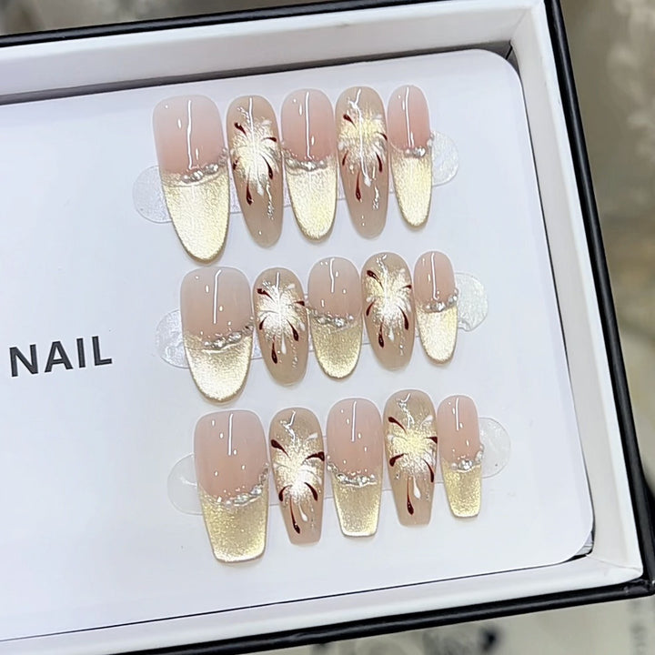 Artistic Floral Pattern Press-On Nail Set Stornfield