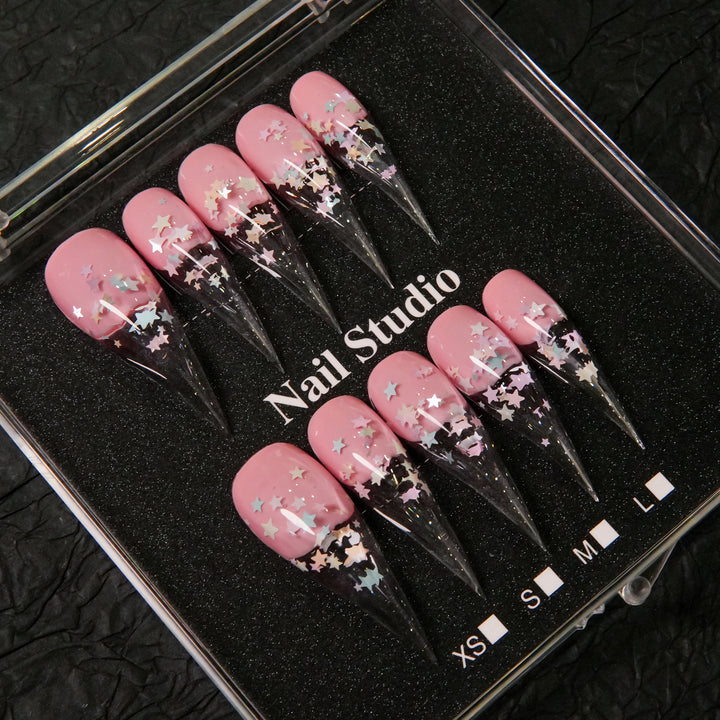 Starry Glamour Stiletto Press-On Nails