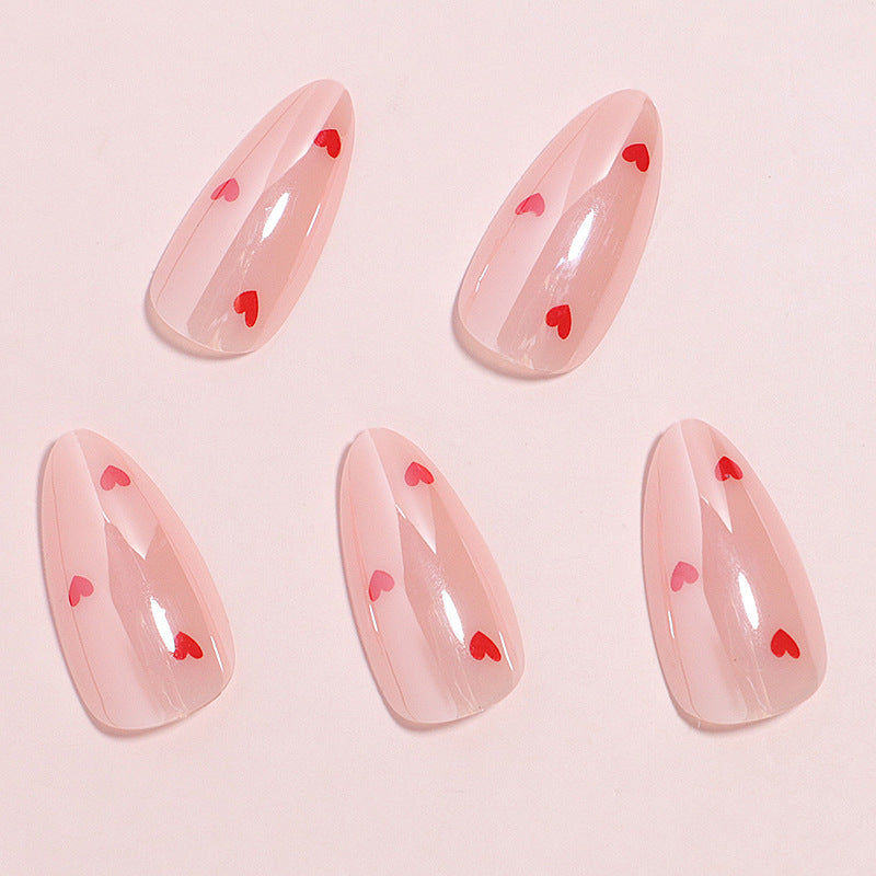 Heart-Printed Press-On Nail Set Stornfield