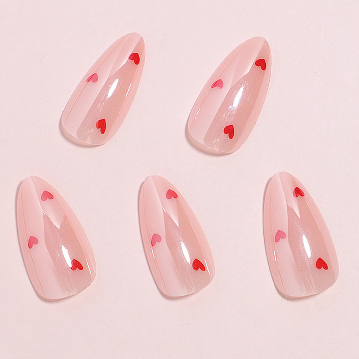 Heart-Printed Press-On Nail Set Stornfield