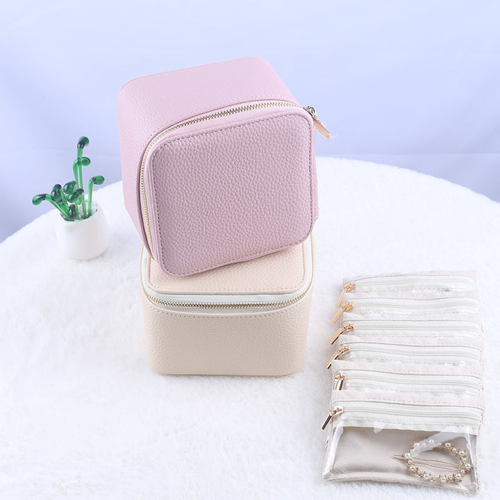 Cosmetic organizer handbag with transparent compartments Stornfield