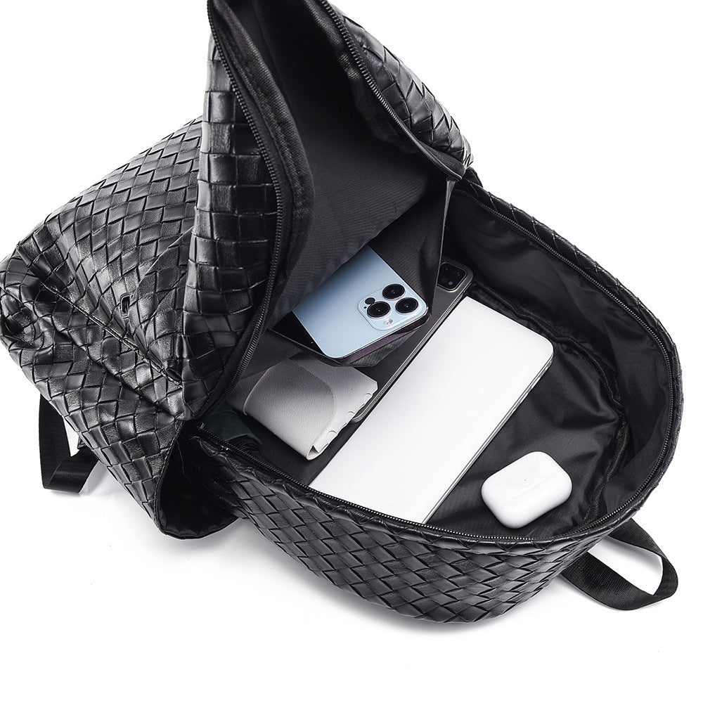 Woven Leather Casual Backpack Stornfield