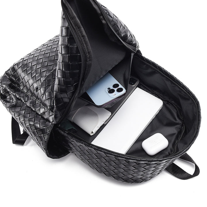 Woven Leather Casual Backpack Stornfield