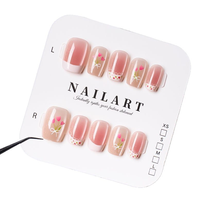 Floral-Themed Press-On Nail Set Stornfield
