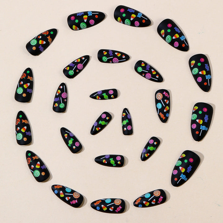 Festive Candy-Themed 3D Nail Art Extensions Stornfield