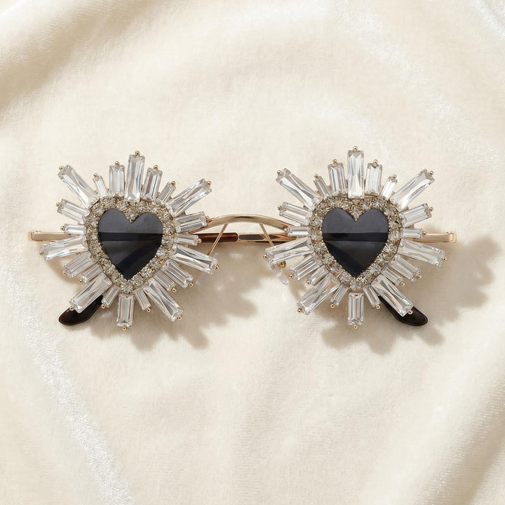 Women Heart-Shaped Sunglasses with Sparkling Crystal Decoration Stornfield