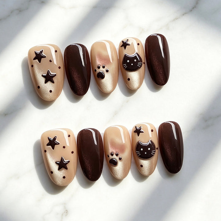 Thematic Artistic Press-On Nail Design Stornfield