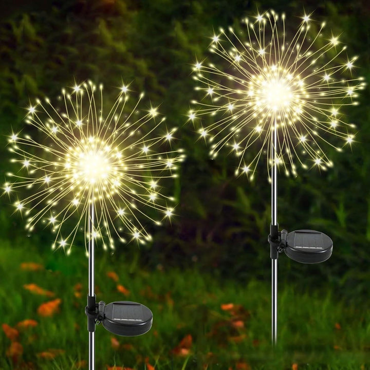 Solar Firework Garden Stake LED Starburst Light With Telescoping Stainless Stake Stornfield