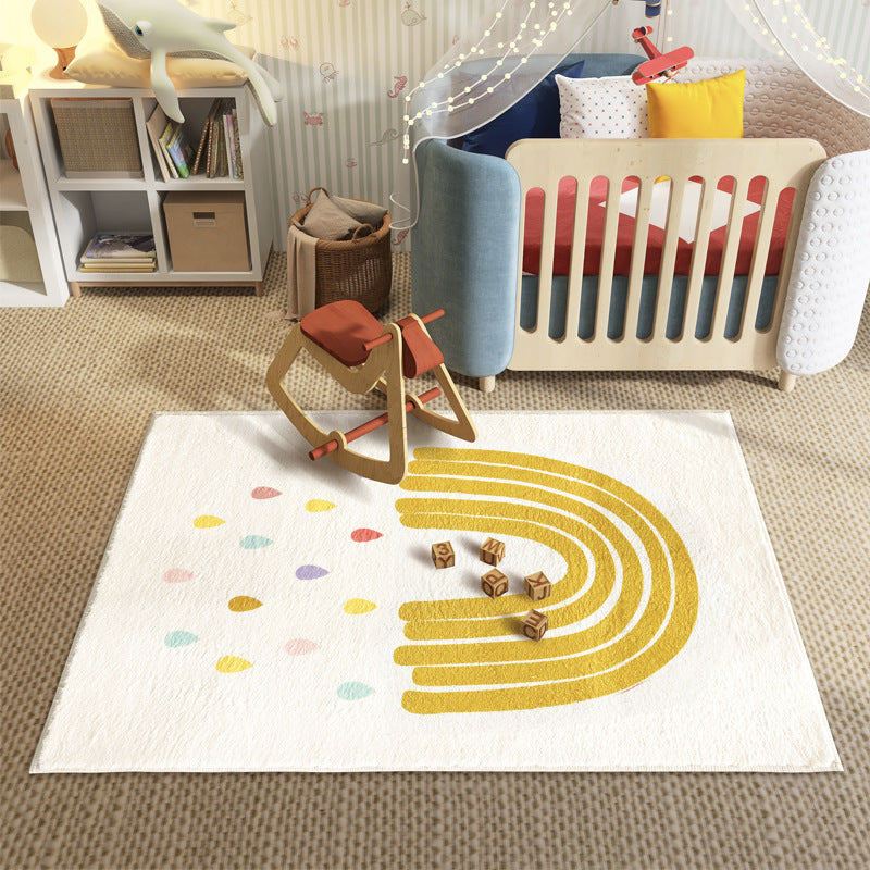 Children's Playful Rainbow-themed Area Rug