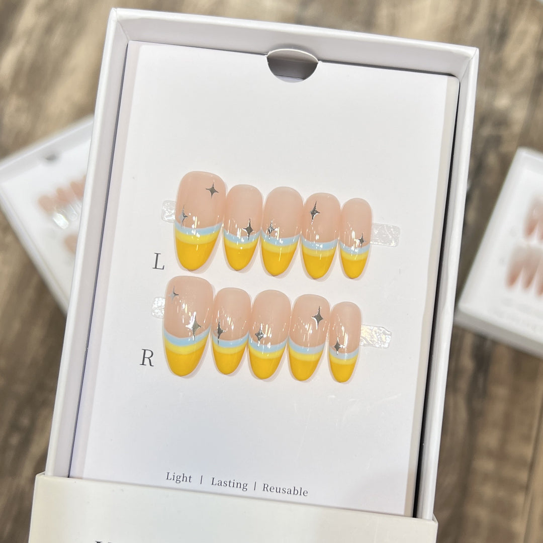 Stylish Press-On Nail Set with Unique Colorful Design Stornfield