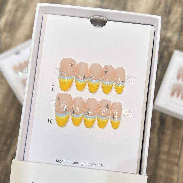 Stylish Press-On Nail Set with Unique Colorful Design Stornfield