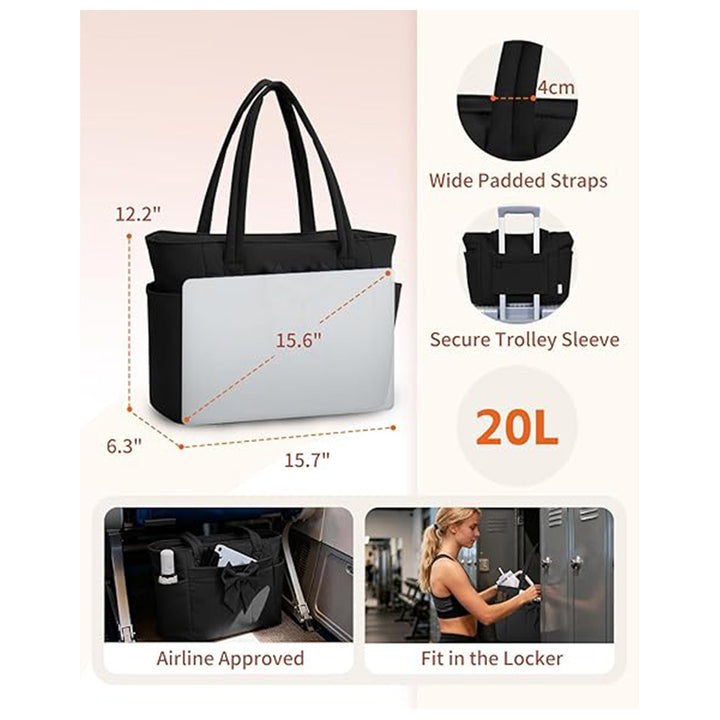 Elegant shopping bag with side pockets Stornfield