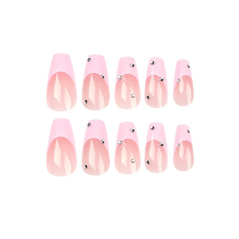 Elegant artificial nails with glitter and ombre effect Stornfield